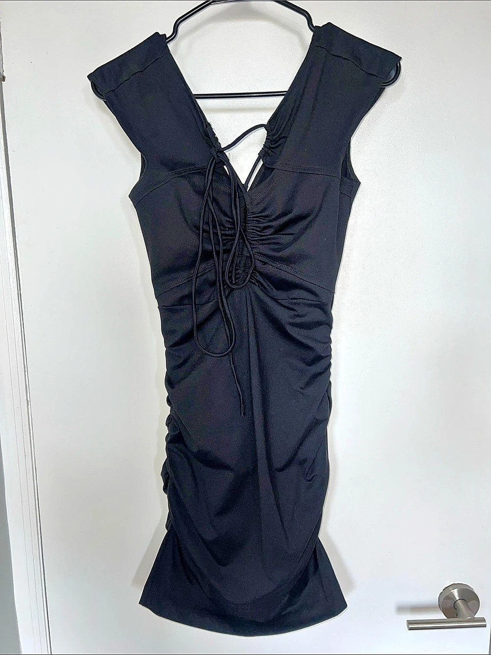 Black Ruched Mini Dress